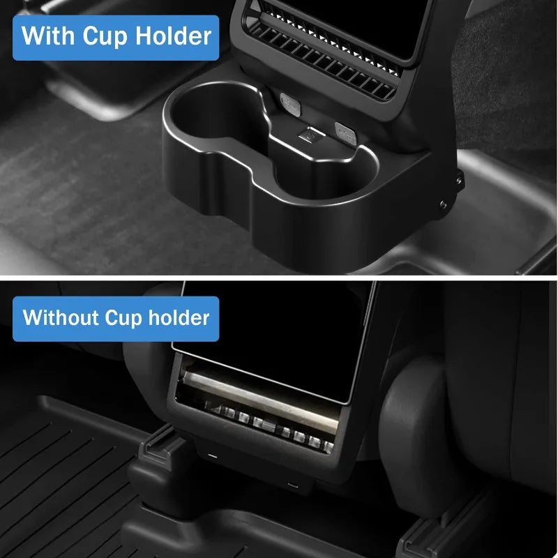 For Tesla Model 3/Y Juniper 2025 Easy Install Rear Air Outlet Armrest Box Cup Holder Multi-Function Storage Box Car Interior Oasis Select