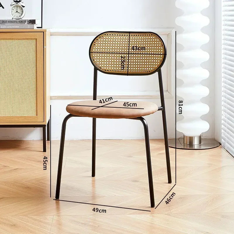 Household rattan dining chair B & B Hotel Cafe Rattan chair Internet celebrity back chair Milk tea shop Leisure rattan chair Oasis Select KATEN-G