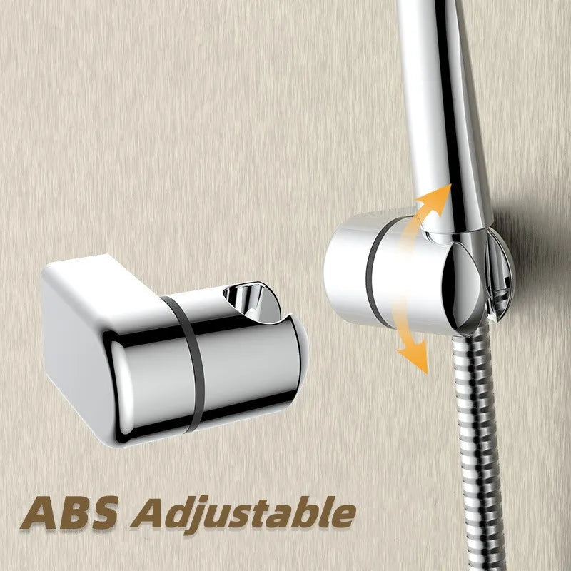 Universal Hand Shower Head Holder Adjustable Full Plating Shower Rail Head Holder Bathroom Bracket Stable Rotation Oasis Select