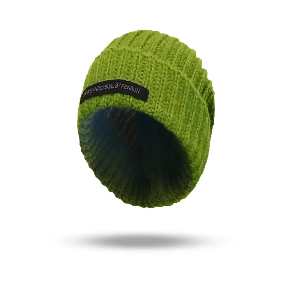 Xiben Big Head Knitted Hat, Children's Autumn/Winter Japanese Solid Color Versatile Knitted Hat, Men's Face Show, Small Pile Hat Oasis Select 4 L
