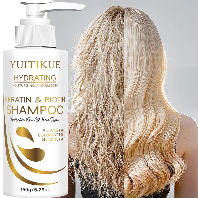 YUITIKUE Keratin & Biotin Shampoo – Smooth, Glossy Hair
