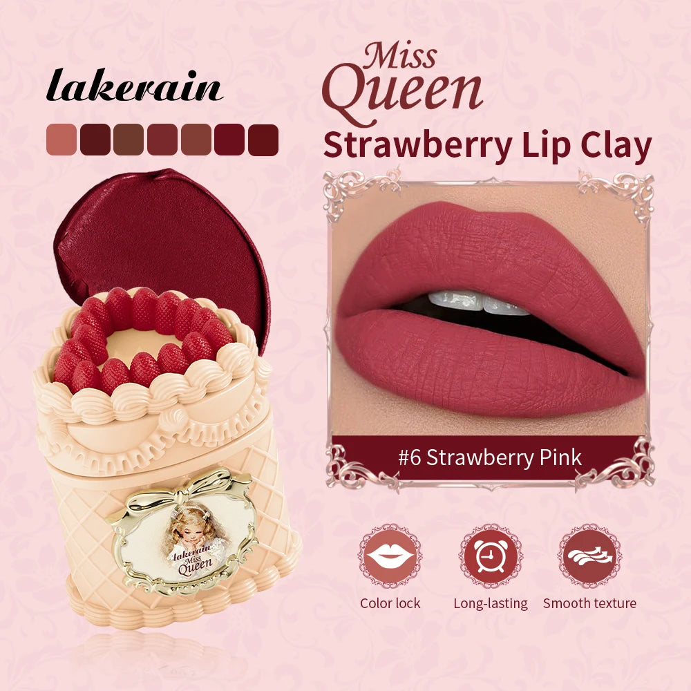 Strawberry Cake Lip Mud Matte Velvet Long Lasting Lip Cream Color Lock & Non-transferable Anti-smudge Lipstick Korean Makeup Oasis Select