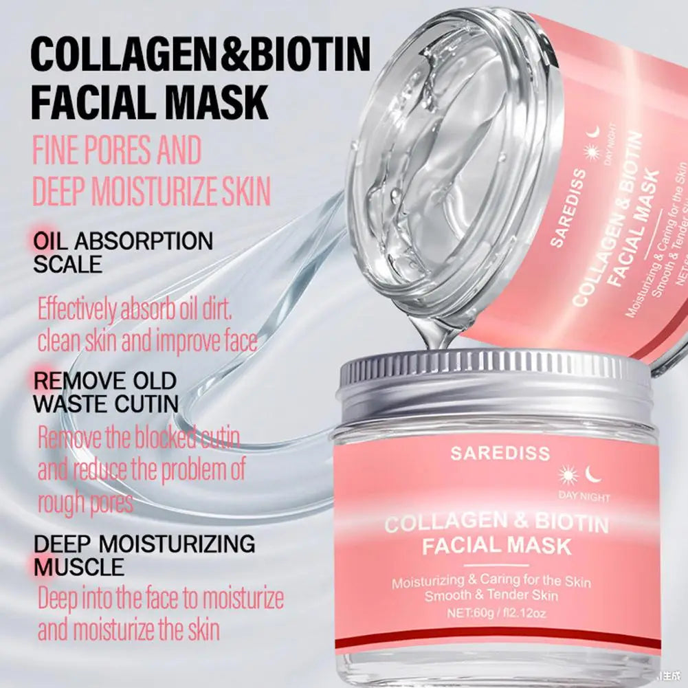 1/2PCS Collagen Night Wrapping Mask Peel-Off Overnight Collagen Face Mask Deeply Hydrate & Firming & Glowing Skin,Reduce Sagging Oasis Select