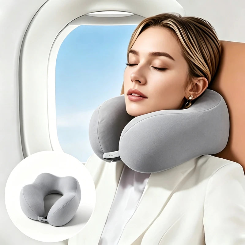 Portable Neck Pillow for Travel & Home Use Ergonomic Cervical Support Easy Storage Comfortable Sleep Slow Rebound Lightweight Oasis Select