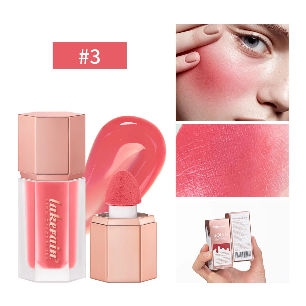 Lakerain Liquid Blush Waterproof & Sweat-proof Creamy Texture Pink Blush Long-lasting Light Natural Matte Velvet Matte Makeup Oasis Select