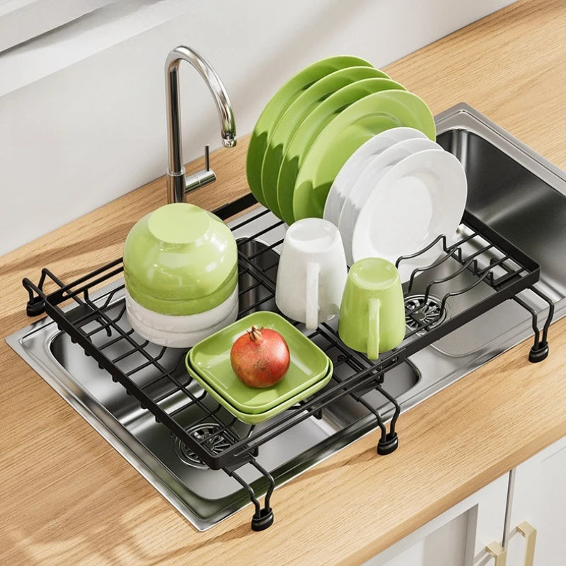 Kitchen Multifunctional Shelf Dish Drain Rack Fruit and Vegetable Dish Storage Grid Bidirectional Retractable Sink Drain Mat Oasis Select