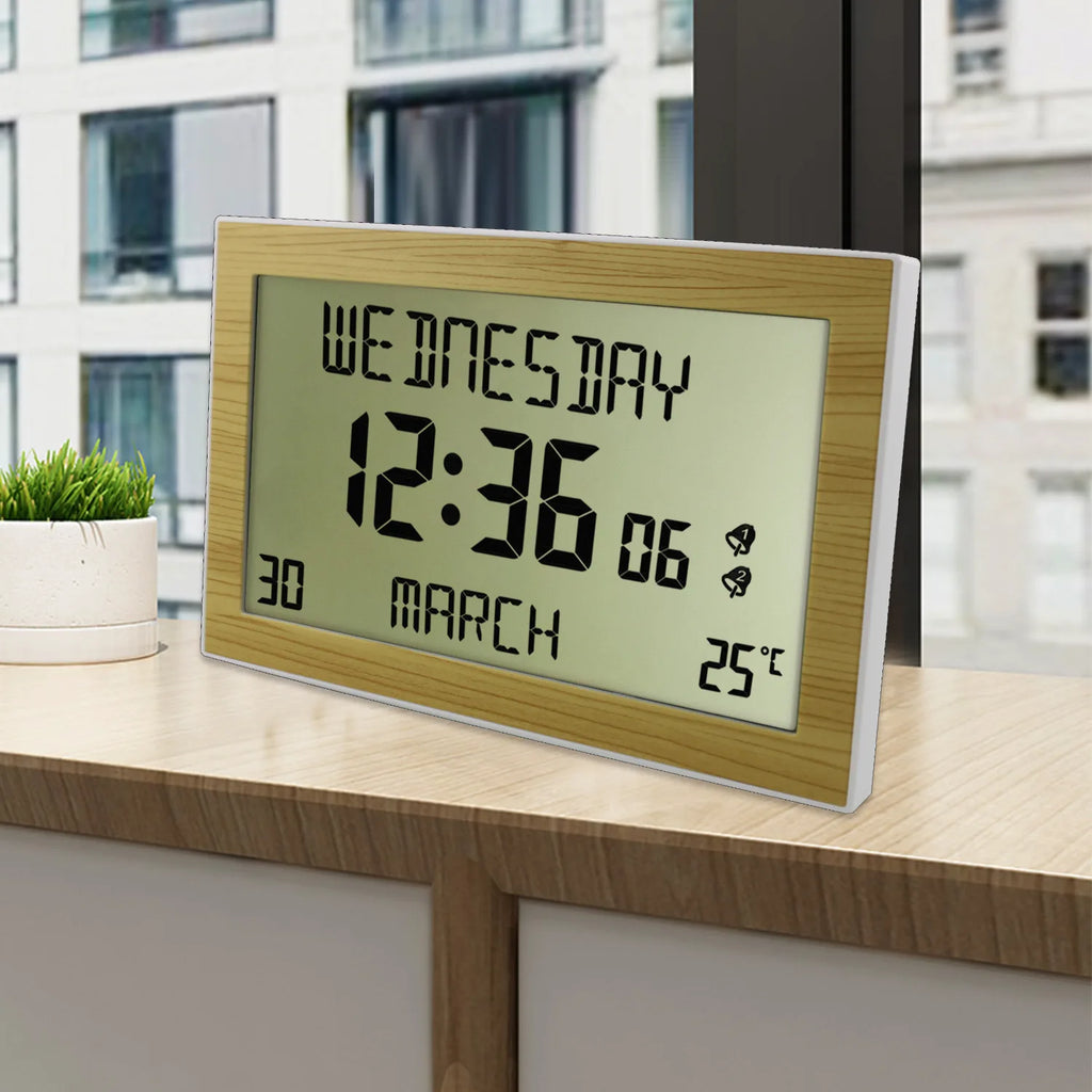 LCD Digital Alarm Clock – Time, Date & Temp | Desk & Travel