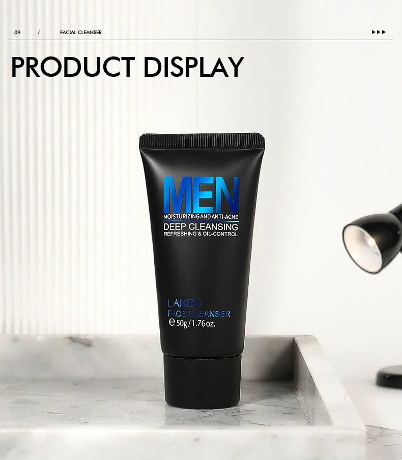 LAIKOU Men's Face Wash – Oil Control & Blackhead Scrub 50g Men's Facial Cleanser Oasis Select