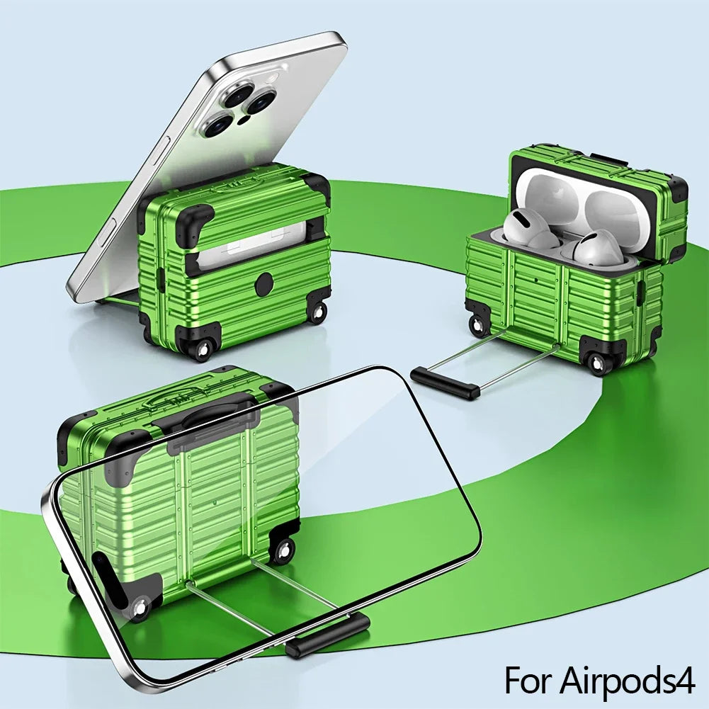 Mini Suitcase AirPods Case – Drop-Proof PC & TPU Cover