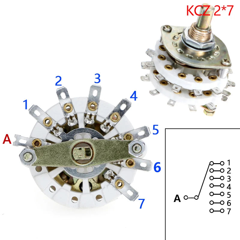 New 2 Pole 6/7/8/9/10 Position 4 Pole 3/5 Position With Channel Rotary Switch Selector With Cap Channel Selector Rotary Switch Oasis Select Other KCZ 2x7