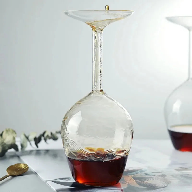 Upside Down Wine Glass Unique Cocktail Spirits Cup Stylish Glassware for Home Bar Party Restaurant Use Oasis Select