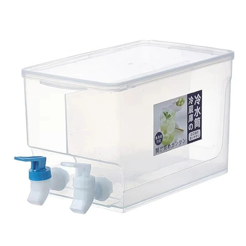 WISH 5.2L Large Capacity Water Fountain Milk Drink Beverage Dispenser Spill Proof Jug With Faucet In Refrigerator Fruit Juice Oasis Select White