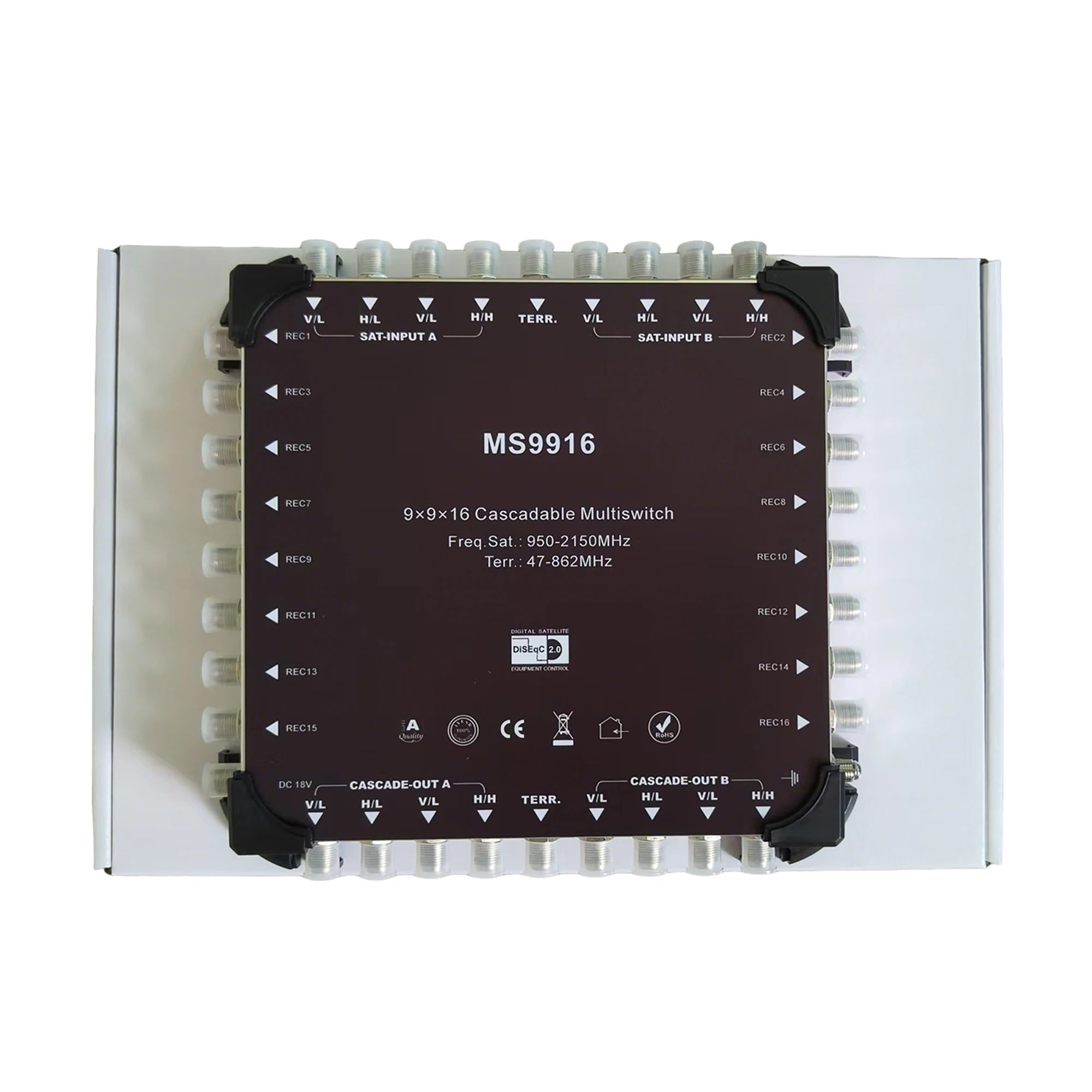 9 in 16 out cascade switch，Satellite signal power splitter，22k diseqc satellite multi switch Oasis Select