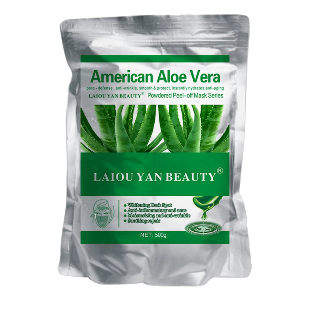 500g Pearl Whitening and Moisturizing Facial Mask Powder Green Tea Olives Lemon Natural Soft Jelly Powder Anti-wrinkle Skin Care Oasis Select Aloe Vera