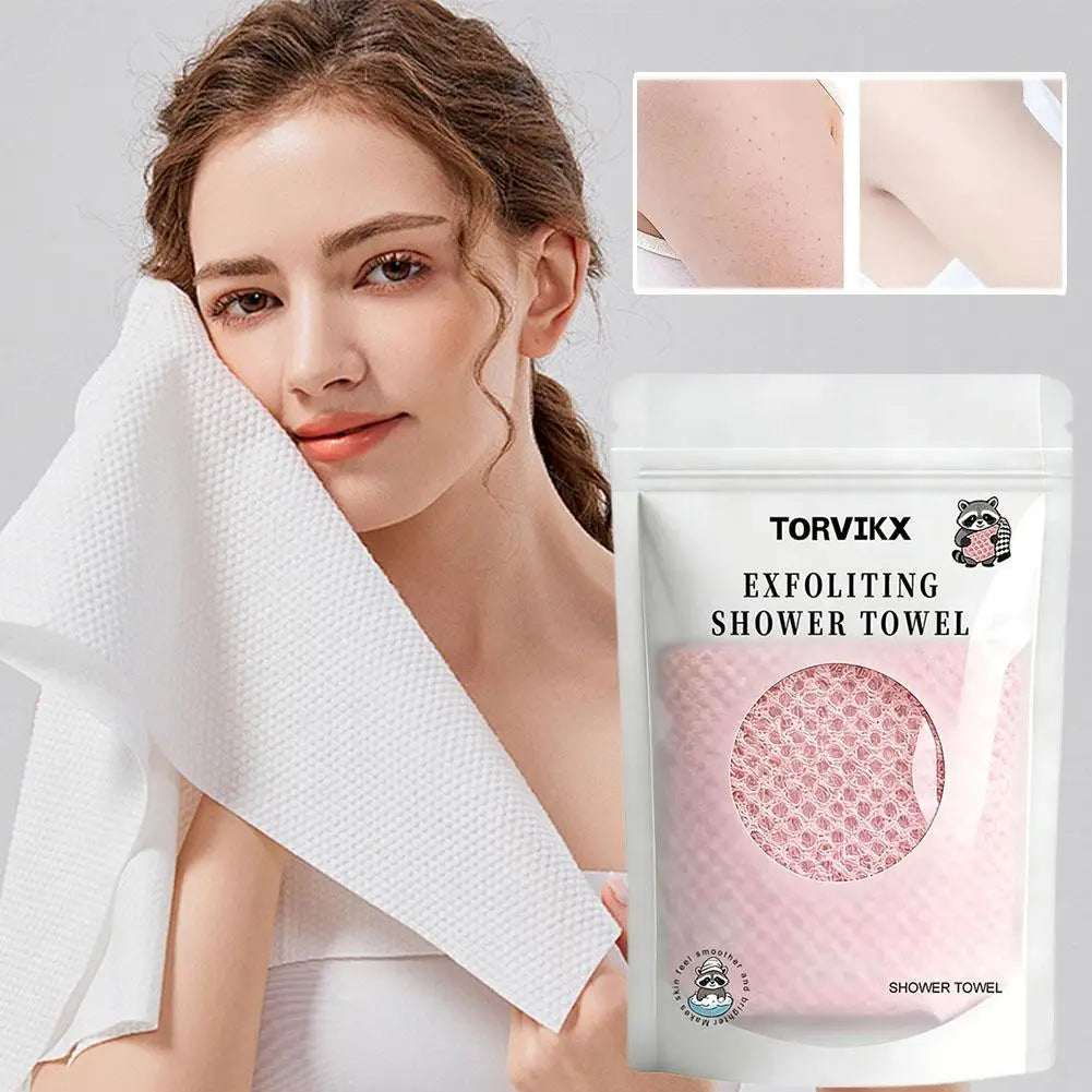 Exfoliating Shower Towel – Deep Cleansing Body Scrub Tool Body Exfoliating Towel Oasis Select