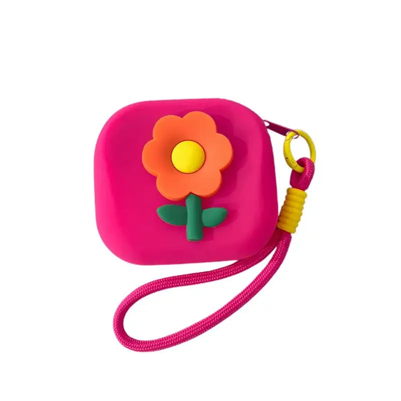 Flower Silicone Mini Wallet & Coin Purse with Lanyard | Waterproof