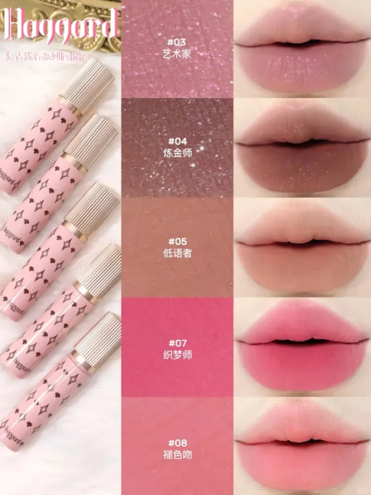 haggard Emo Monster Series Lip Powder Cream Non-Stick Cup Ultra High Color Matte Nude Soft Shimmer Lipstick Makeup Cosmetics Oasis Select