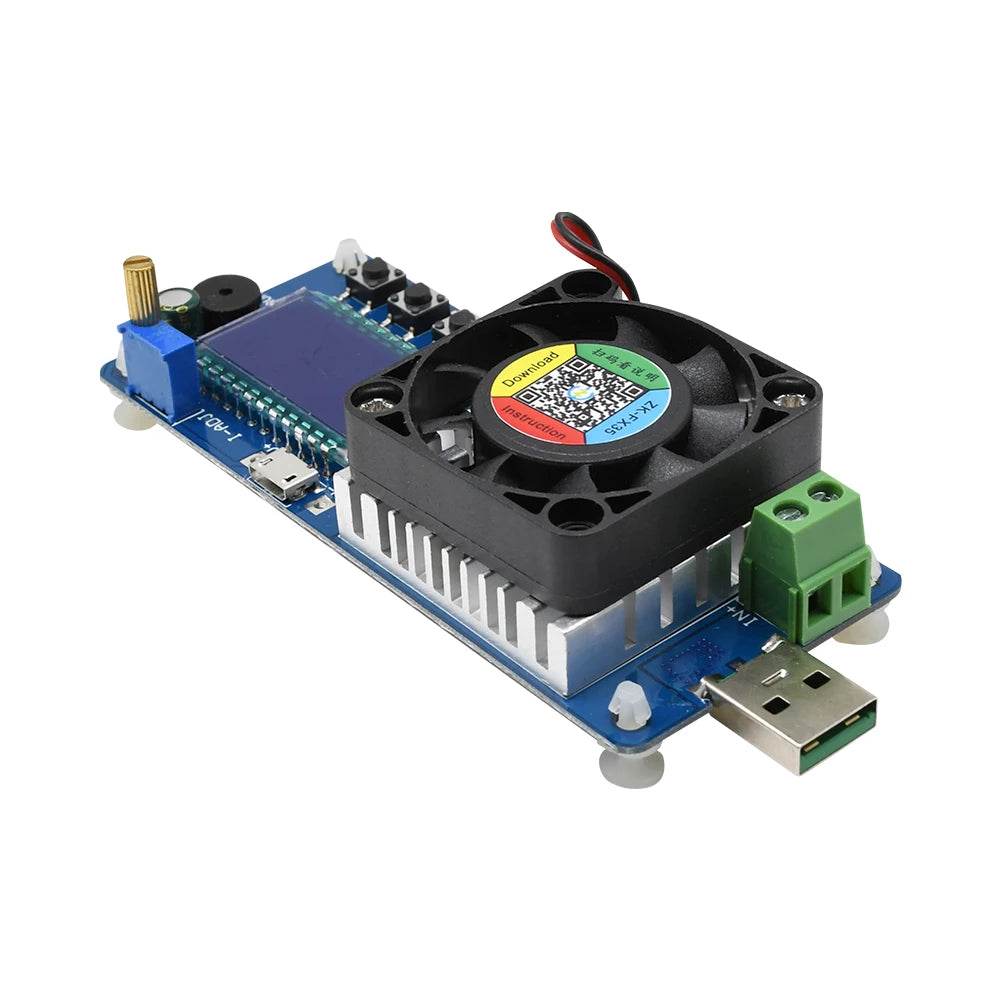 35W USB Battery Capacity Tester Electronic Load Current Voltage Power Tester Current Adjustable with Screen Display Protection Oasis Select