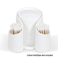 Cotton Pad QTips Holder, Bathroom Cups Dental Floss Dispenser, Storage Organizer for Cotton Pad QTips Paper Cup Floss, Bathroom Oasis Select WHITE