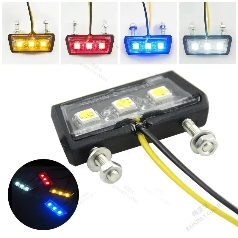 Waterproof 12V Universal Motorcycle License Plate LED Light Motorcycle License Light Rear Tail Lamp Indicators Motorbike Parts Oasis Select
