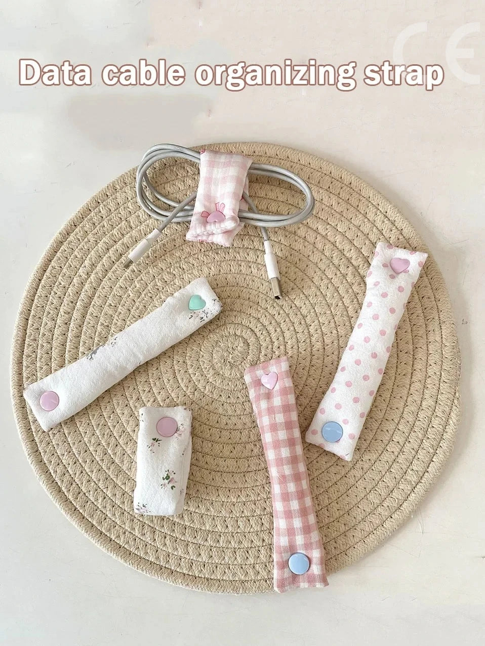 Floral Cable Ties – Cute Reusable Cloth Cord Organizer Straps Cable Cord Organizer Oasis Select