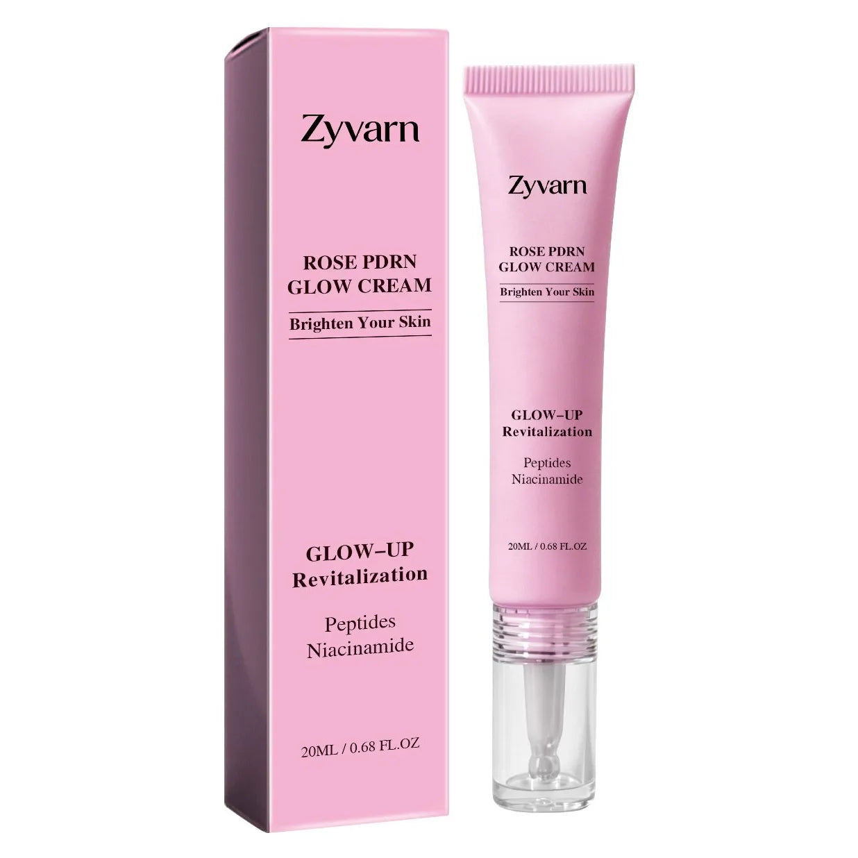 ZYVARN Rose PDRN Glow Boost Cream | Niacinamide & Peptides Facial Moisturizer Cream Oasis Select 20g Boxed
