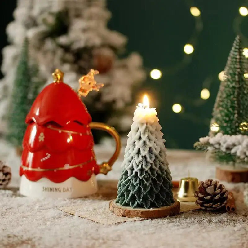 Christmas Tree Candles, Scented Candles High-quality Appearance Gifts Fresh Souvenirs Carved Candles Cedar Oasis Select