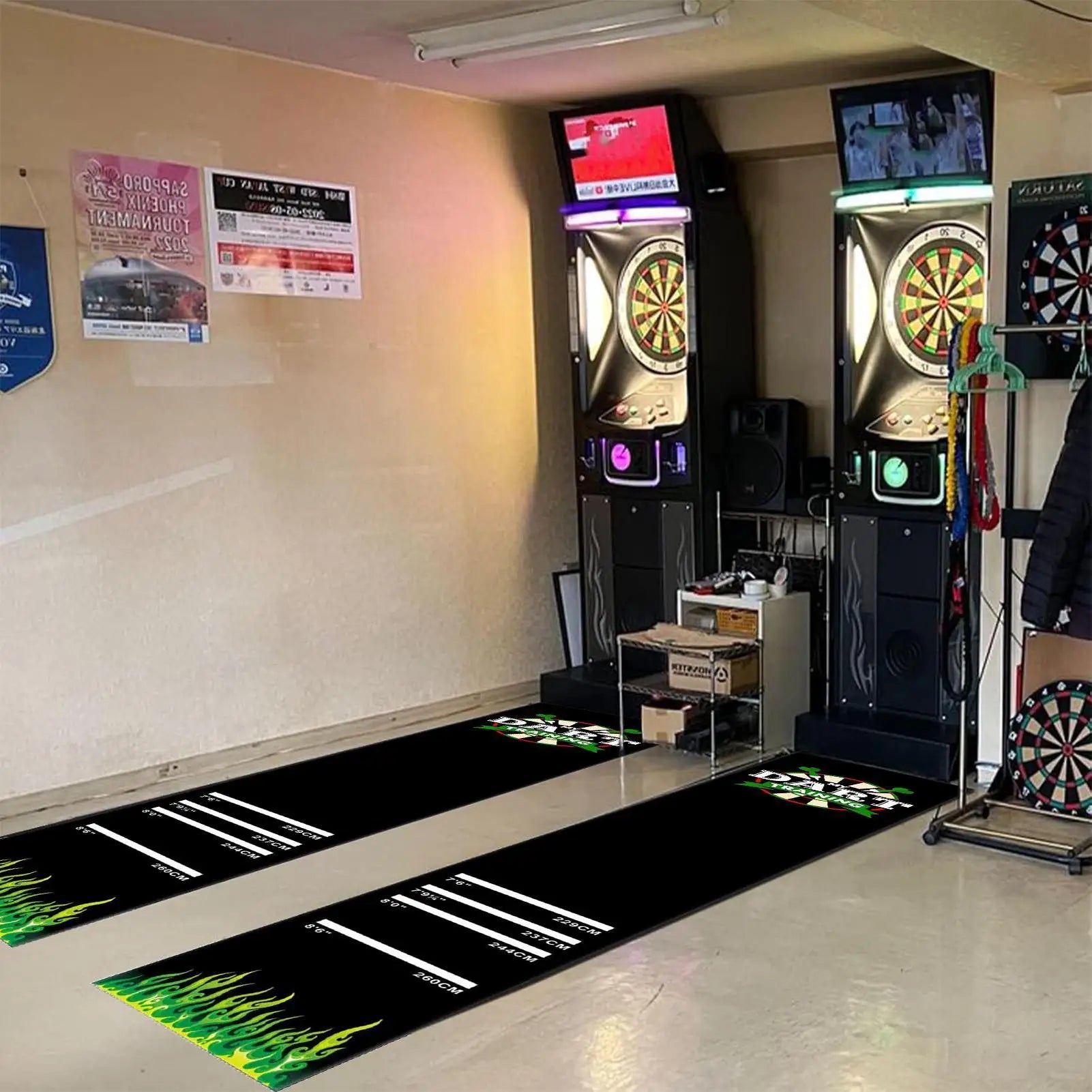 Darts Mat Non-slip Protective Pad Shock Absorbing with 4 Throw Distances 300x34cm Dart Carpet Runner for Women Family Adult Oasis Select