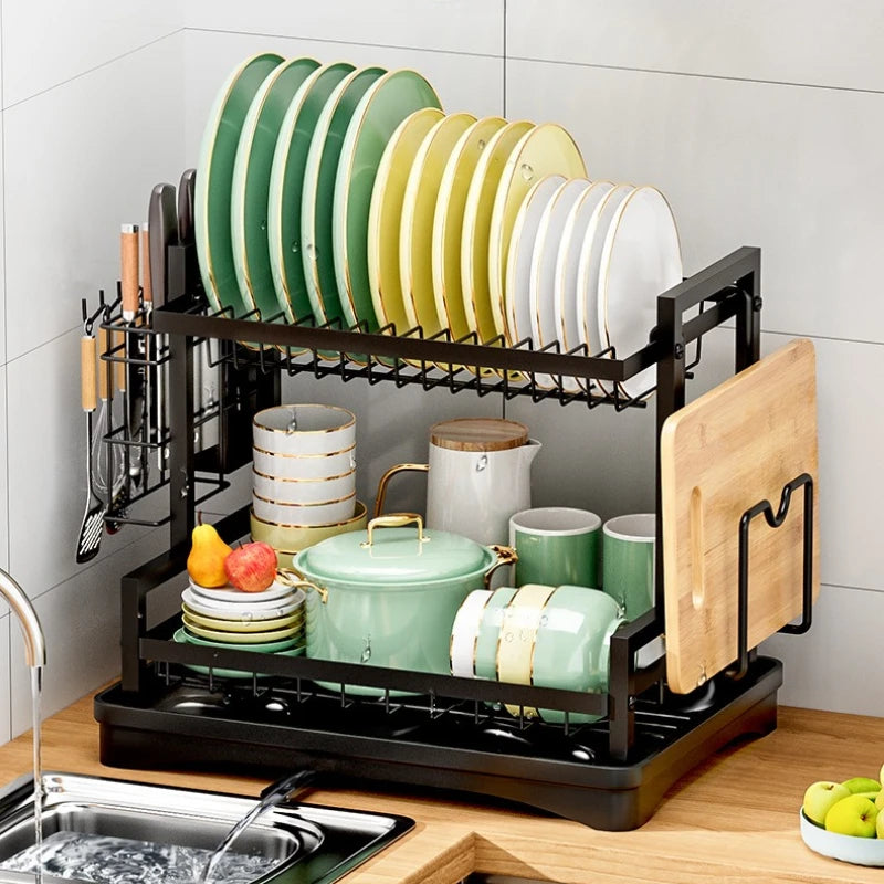 Kitchen Sink Countertop Drain Bowl Rack Drain Basket Rack Cupboard Knife Fork Tableware Dish Storage Rack Oasis Select