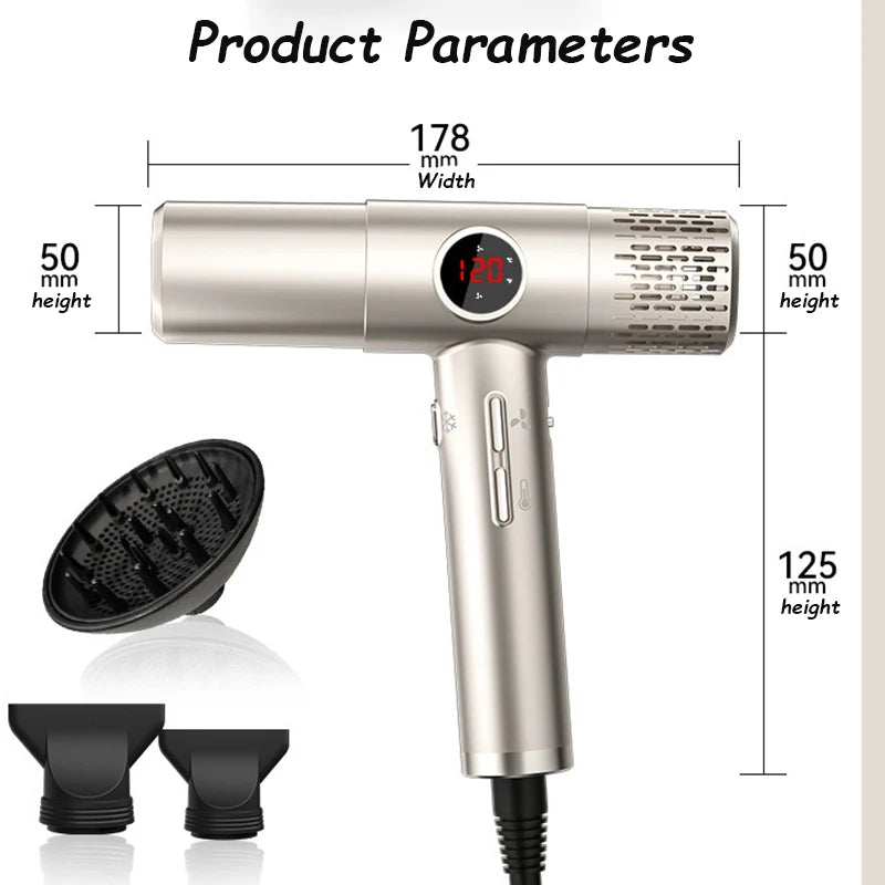 URGGU S2 High-Speed Hair Dryer LCD 110000RPM Brushless Motor