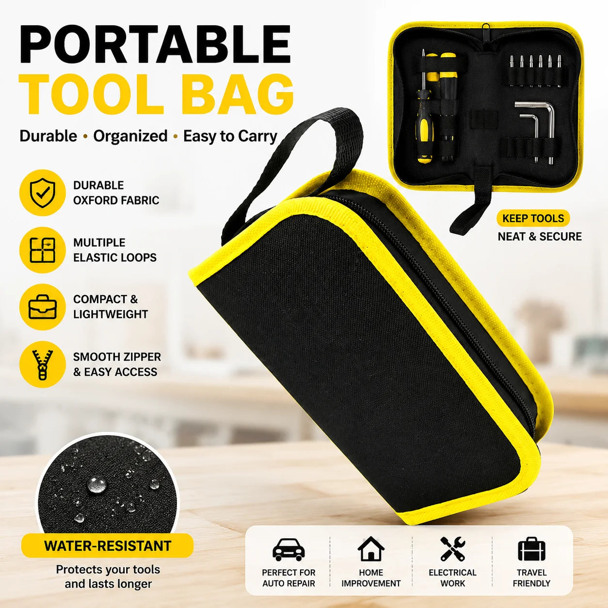 Oxford Canvas Tool Bag – Multifunction Repair & Hardware Pouch Tool Storage Bag Oasis Select