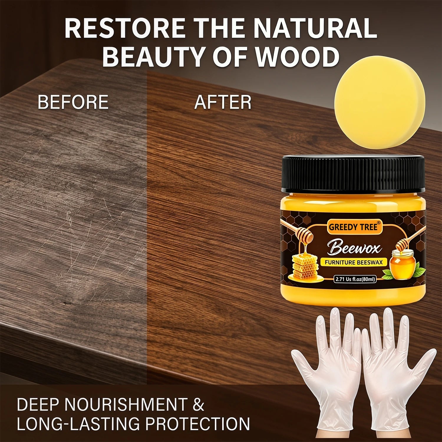 Beeswax Rosewood Furniture Polish & Wood Floor Care Oil 80g