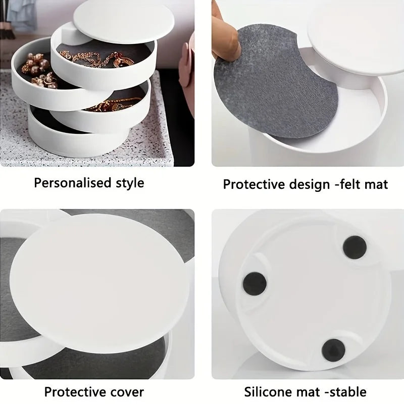 Multi-Layer Desktop Organizer with Lid - Perfect for Jewelry, Makeup & Hair Accessories Storage, Utility Hooks Oasis Select
