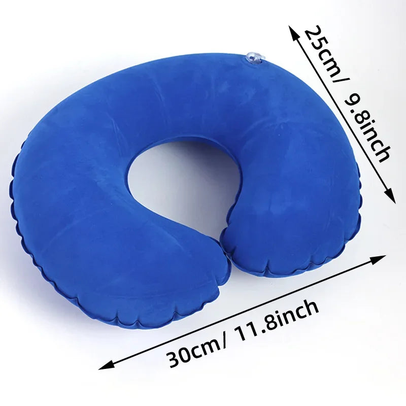 Inflatable C-Shaped Travel Neck Pillow | Portable PVC Cushion Inflatable Travel Pillow Oasis Select