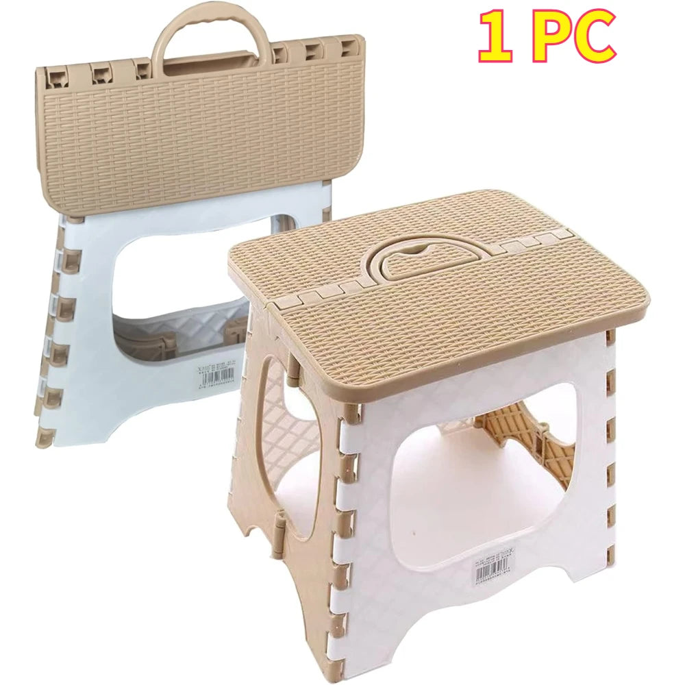 Foldable Step Stool – 300 lb Capacity, Anti-Slip Treads & Reinforced Plastic for Kitchen, Bathroom & Home Oasis Select Brown-1pc