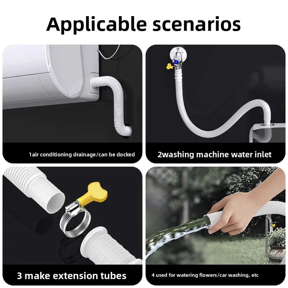 Drain Waste Hose Extension Set with Hose Clamps for Washing Machine Dishwasher 70/150cm Drain Pipe Washing Machine Accessories Oasis Select