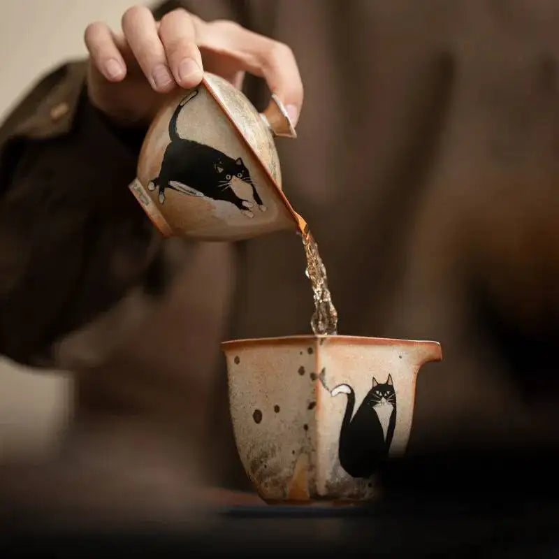 Japanese Handmade Kiln Change Ceramic Ercai Gaiwan Single Small Tea Bowl Tea Cup Oasis Select