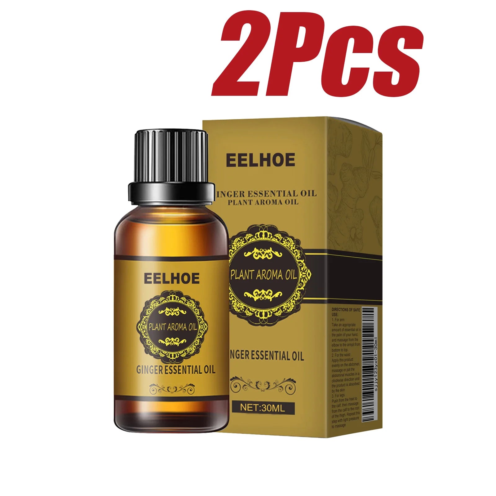 Ginger Essential Oil Slimming Body Massage Natural Fat Burning AntiCellulite Waist Arms Legs Care Promote Metabolism Firming Oil Oasis Select 2 x 30ml Boxed