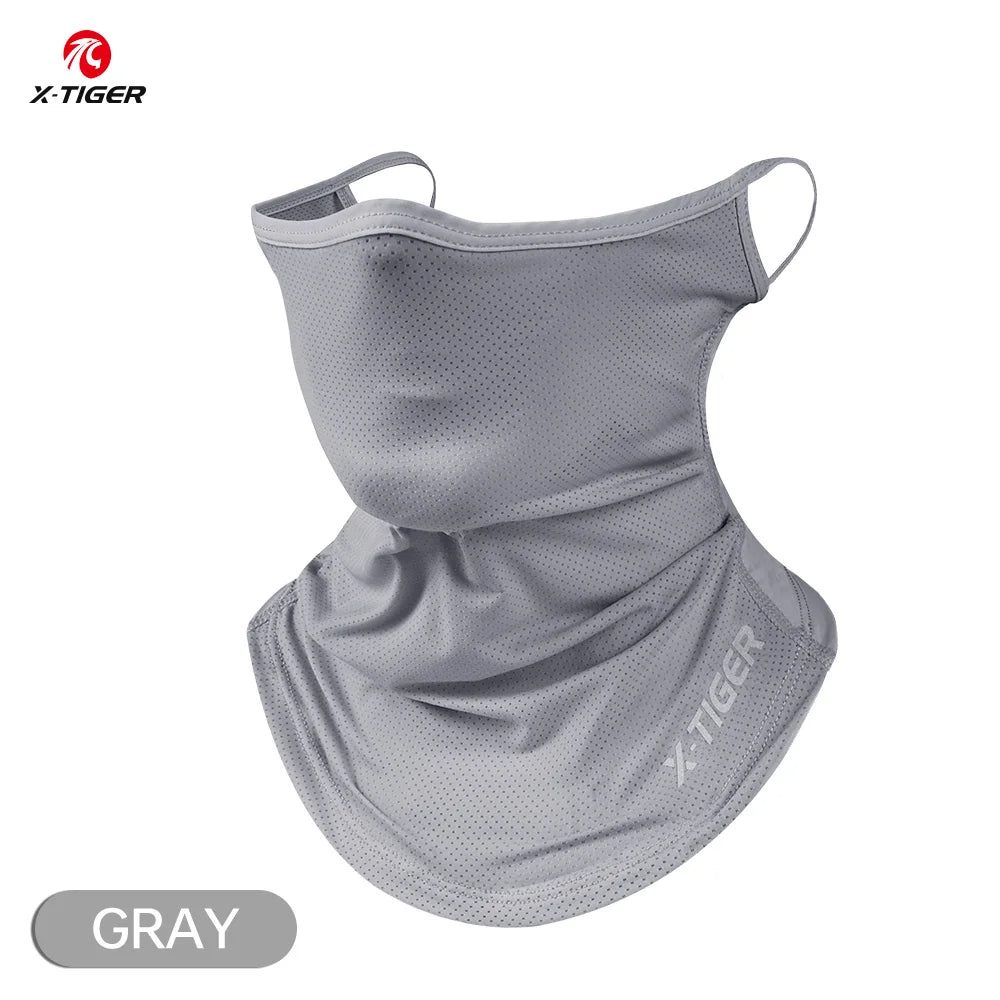 X-TIGER Summer Breathable Cycling Face Mask Outdoor Fishing UV protection Ice Silk Face Mask Unisex MTB Road Bike Mask Scarf Oasis Select Gray