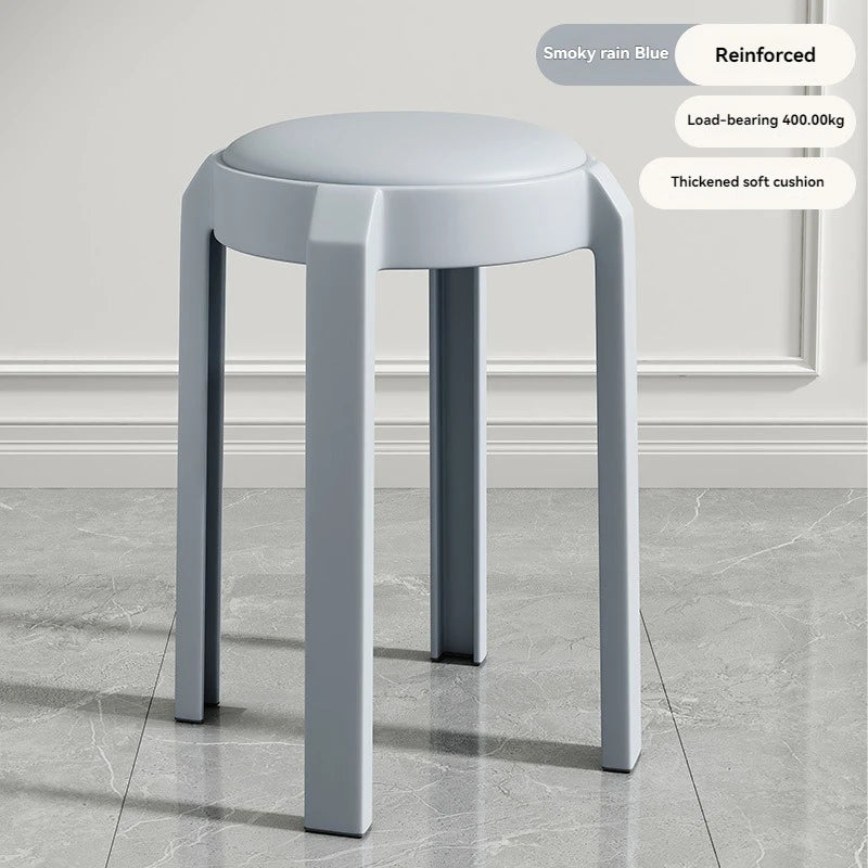 Plastic dining stools for home use in Nordic restaurants. Soft bag stools can be stacked for backup and high stools can be queue Oasis Select Smoke Rain Blue-27cm