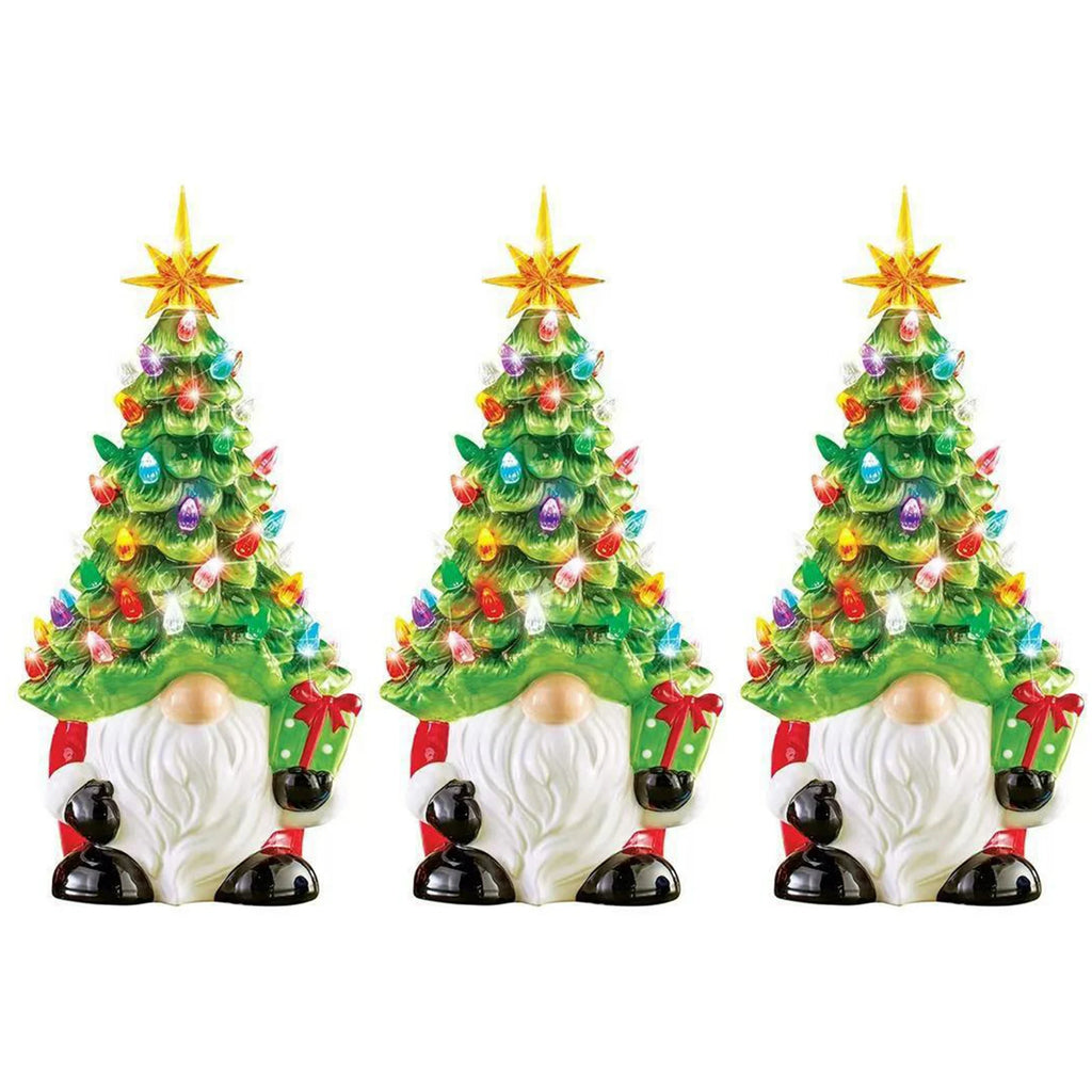 LED Lighted Gnome Christmas Ornament | Resin Tabletop Decor