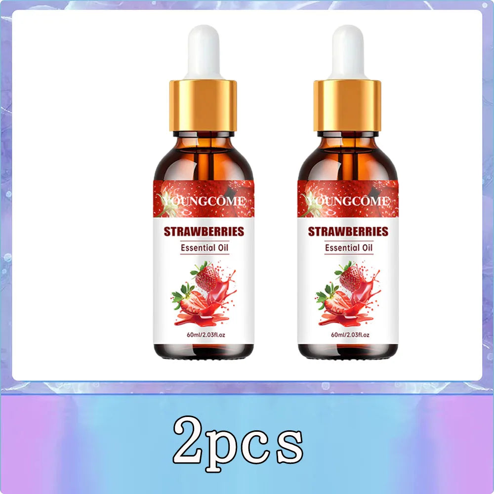 YOUNGCOME Strawberry Hair Oil – 2-in-1 Growth & Shine Hair Treatment Oil Oasis Select 60ML-2pcs