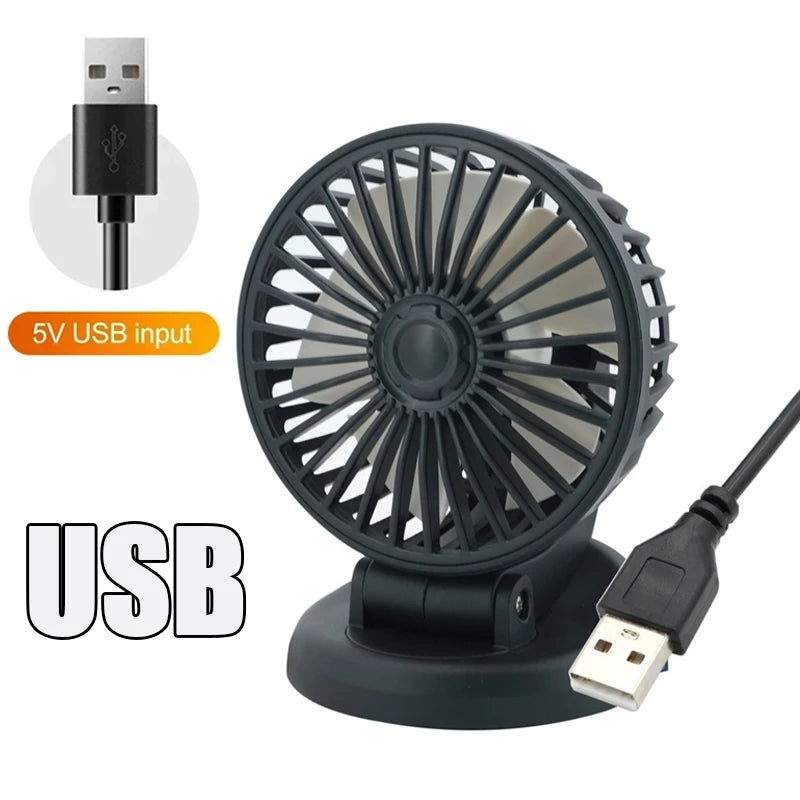 1/2/3 Head Car Fan Summer Air Fan USB/12V/24V Fan Cooler Adjustable 2 Speeds Silent Fan for Home Desk Office&Car Air Fan Oasis Select A USB