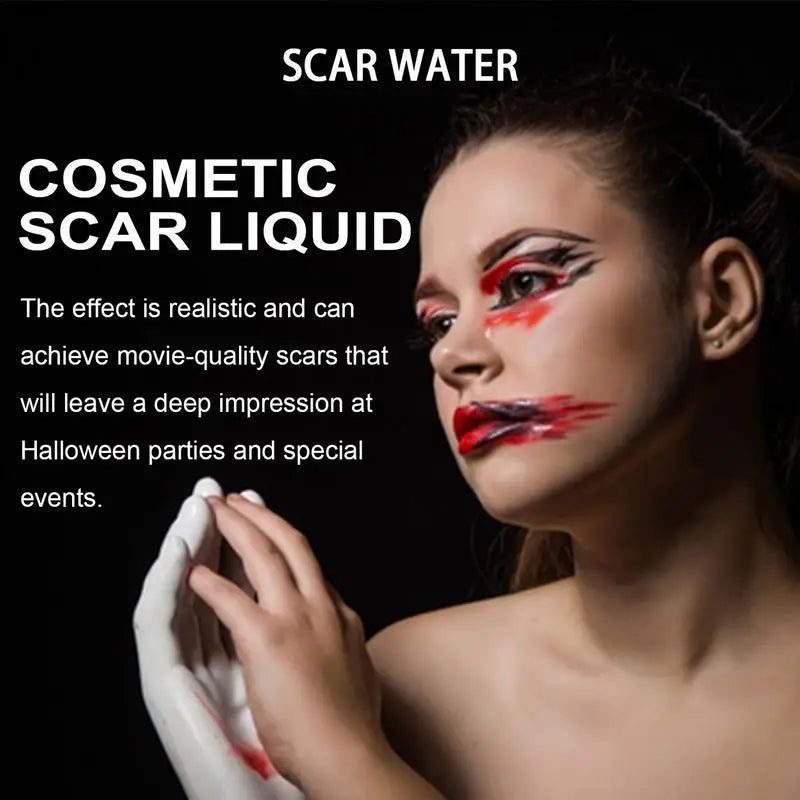 Halloween Scarring Liquid 15ml Makeup Scar Liquid Realistic Scar Liquid With Brush For Cosplay Party Playful Festival prank Prop Oasis Select