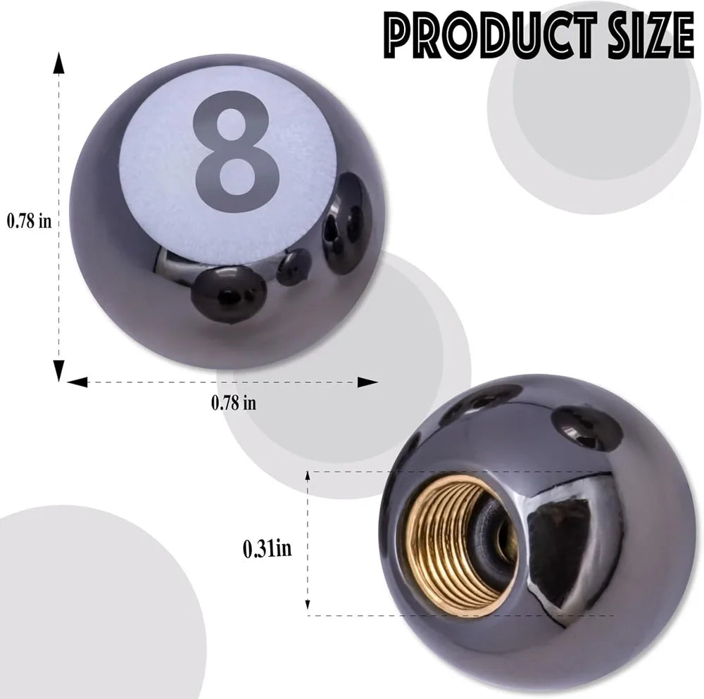 Copper Core Dustproof Tire Valve Stem Covers Pool 8 Ball Style Tire Valve Stem Caps for Cars, SUV, Trucks, Bikes, Motorcycles Oasis Select