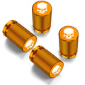 4Pcs Skull Style Tire Valve Stem Caps Aluminum Tire Valve Cap Set Universal Stem Covers for Cars Trucks Motorcycles Bikes Oasis Select Gold