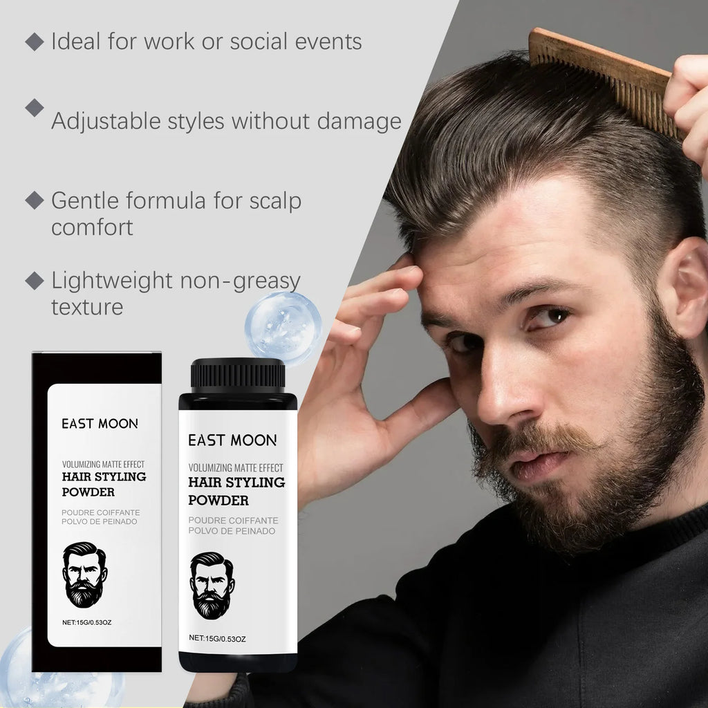 Men's Hair Texture Powder - Natural Hold, Long-Lasting, Volumizing, Non-Greasy Styling Powder Oasis Select
