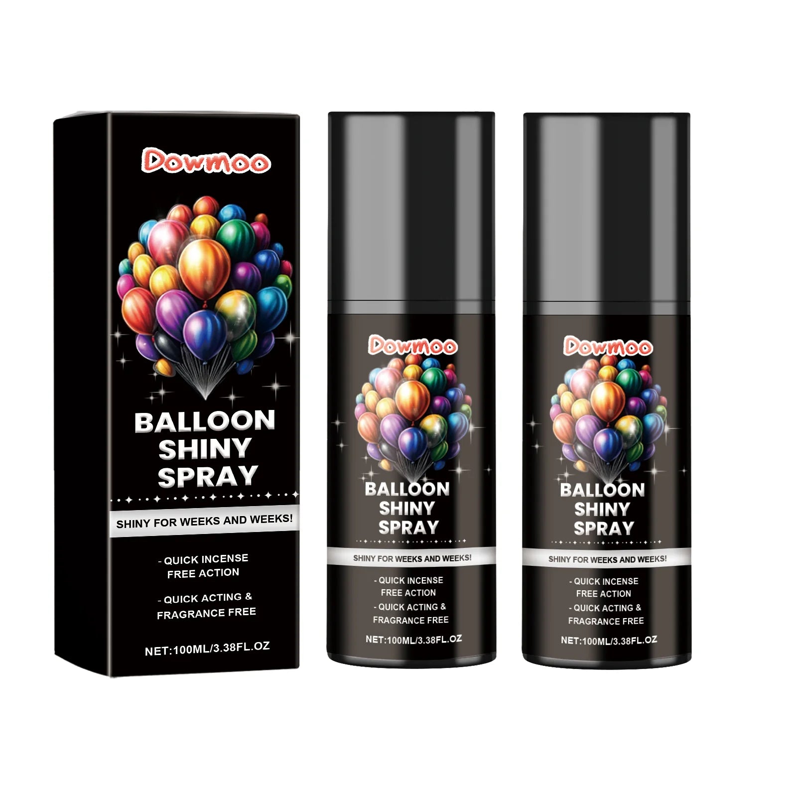 Balloon Shine Enhancer Spray Instant Gloss Polish Party Decoration Supplies Safe Formula Quick Dry For Birthday Wedding Events Oasis Select 2pcs