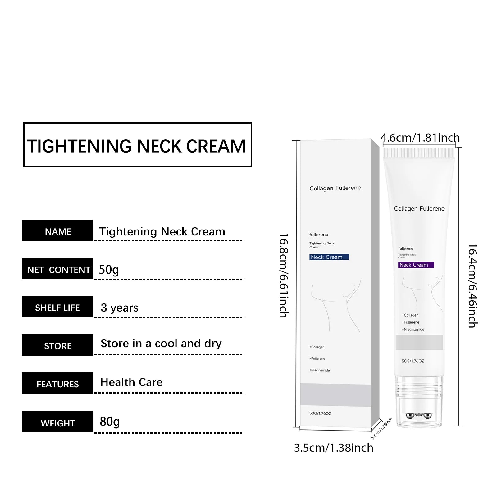 1/2/3/4Pc Collagen Elastic Firming Neck Cream,Moisturizing Massage Rejuvenate Cream,Reduce Neck Lines Tightening Smooth Skincare Oasis Select