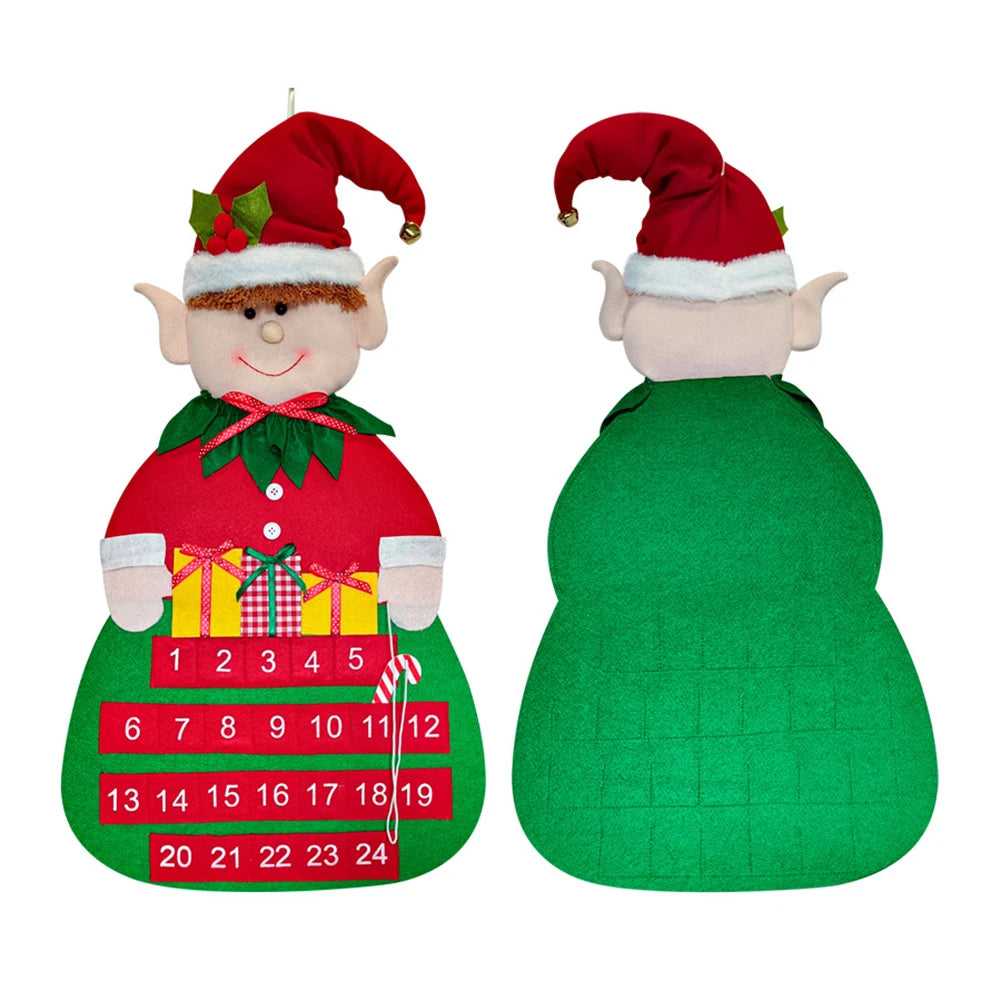 Christmas Party Felt Christmas Calendar Christmas Tree Decor Advent Calendar As Show Long-lasting Use Comfortable Cloth Material Oasis Select B China Mainland